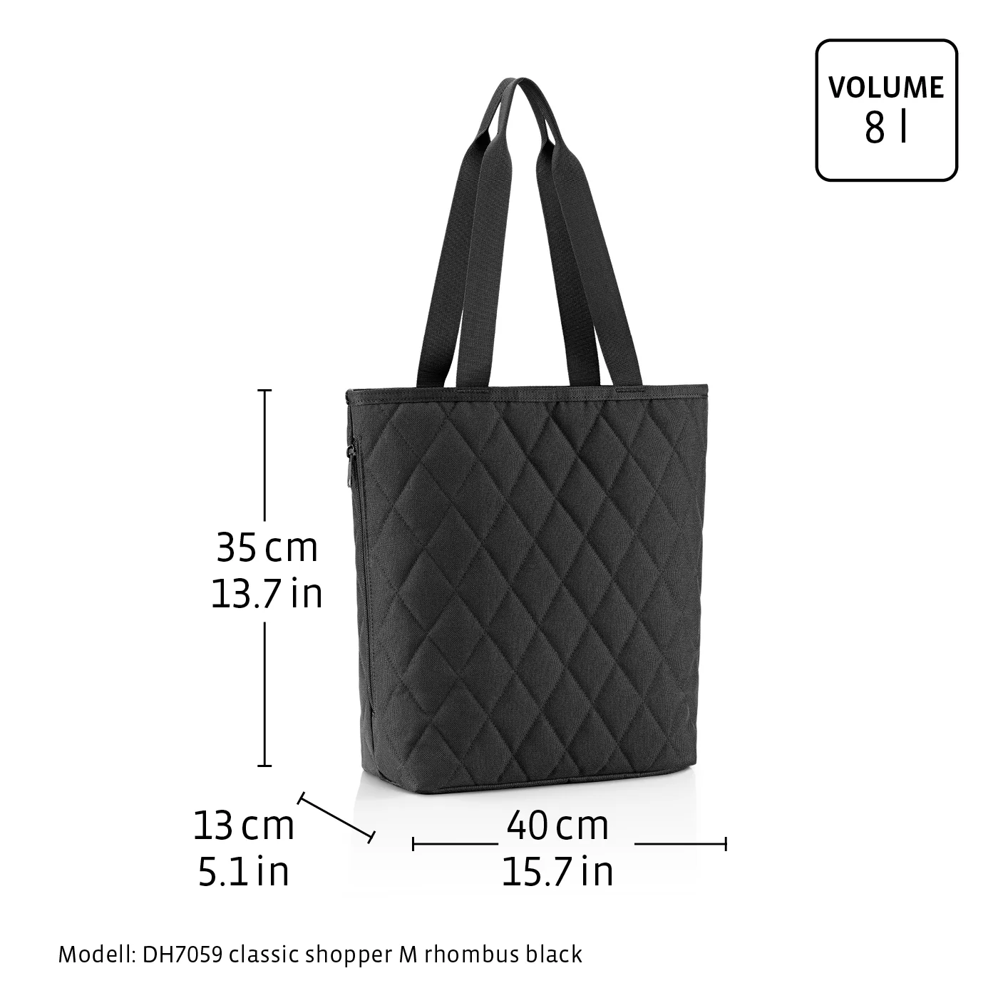 classic shopper M rhombus black - Image 6