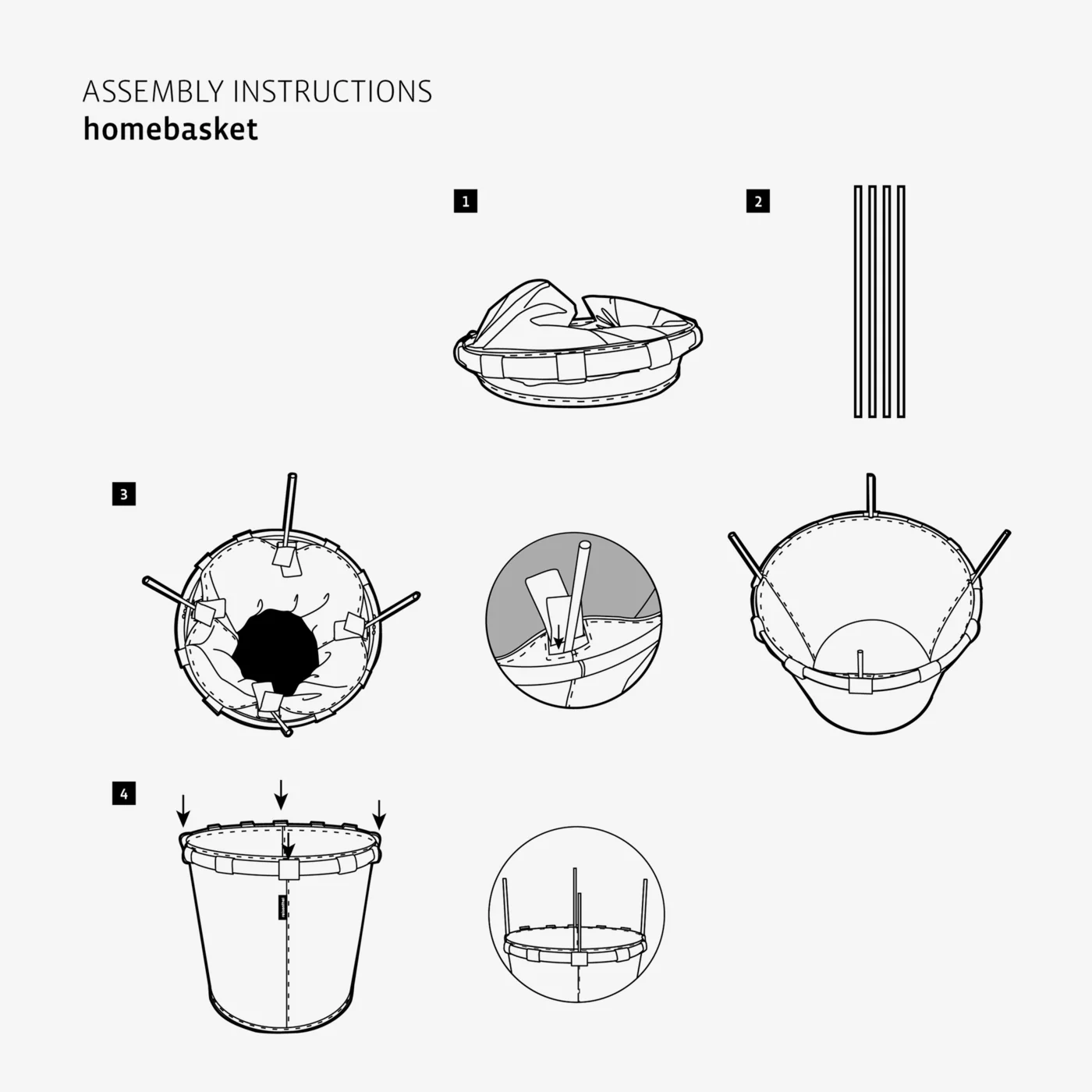 homebasket M frame rhombus black - Image 6