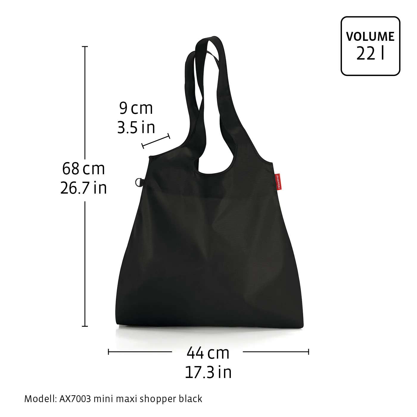 mini maxi shopper L black - Image 3