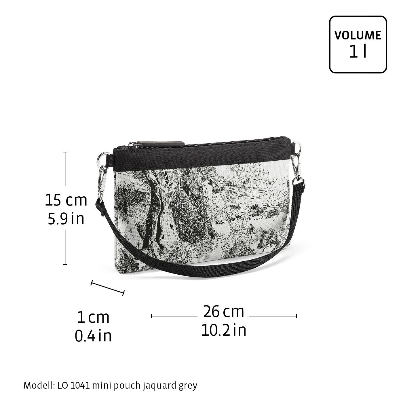 mini pouch jacquard grey - Image 6