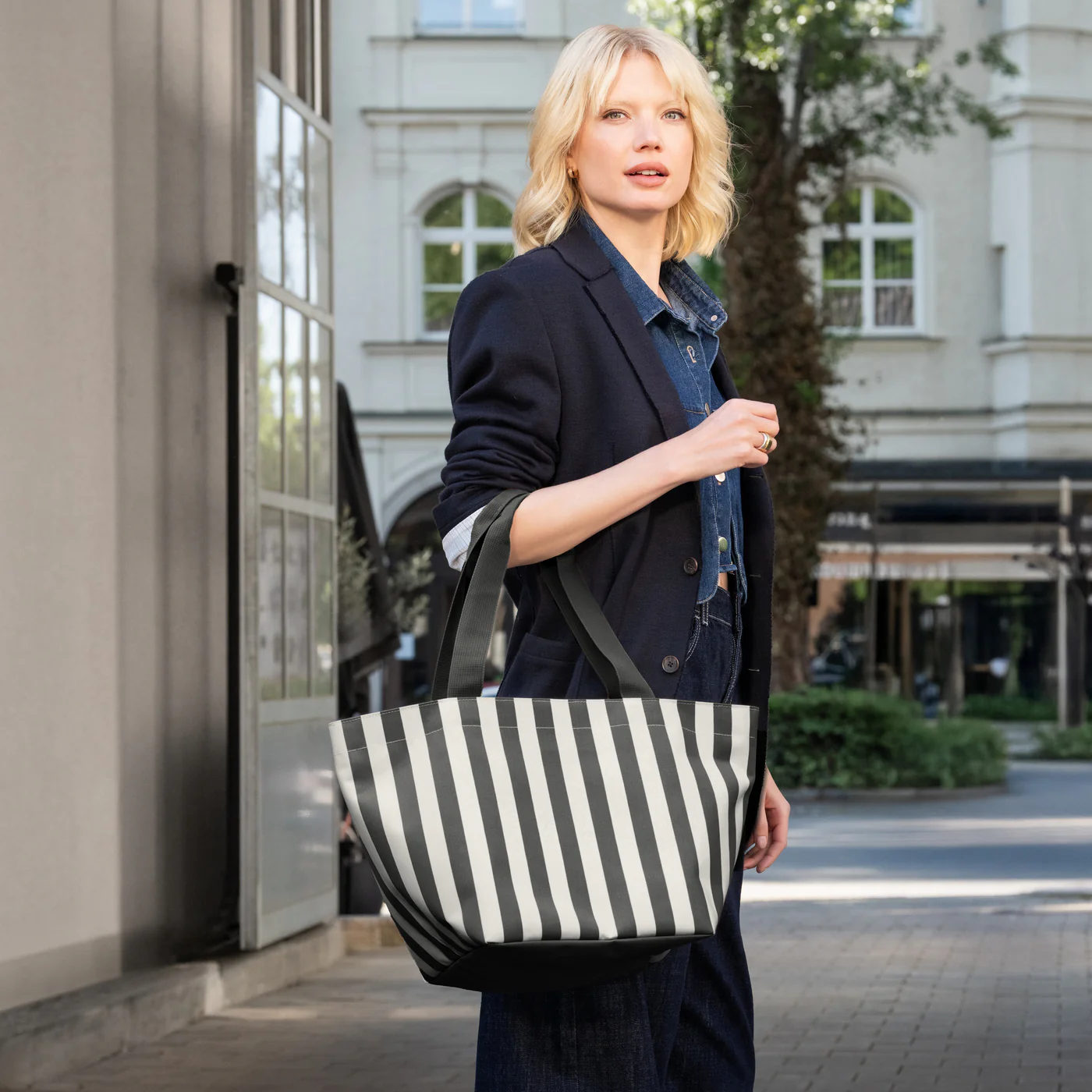 shopper M summerstripes black - Image 2