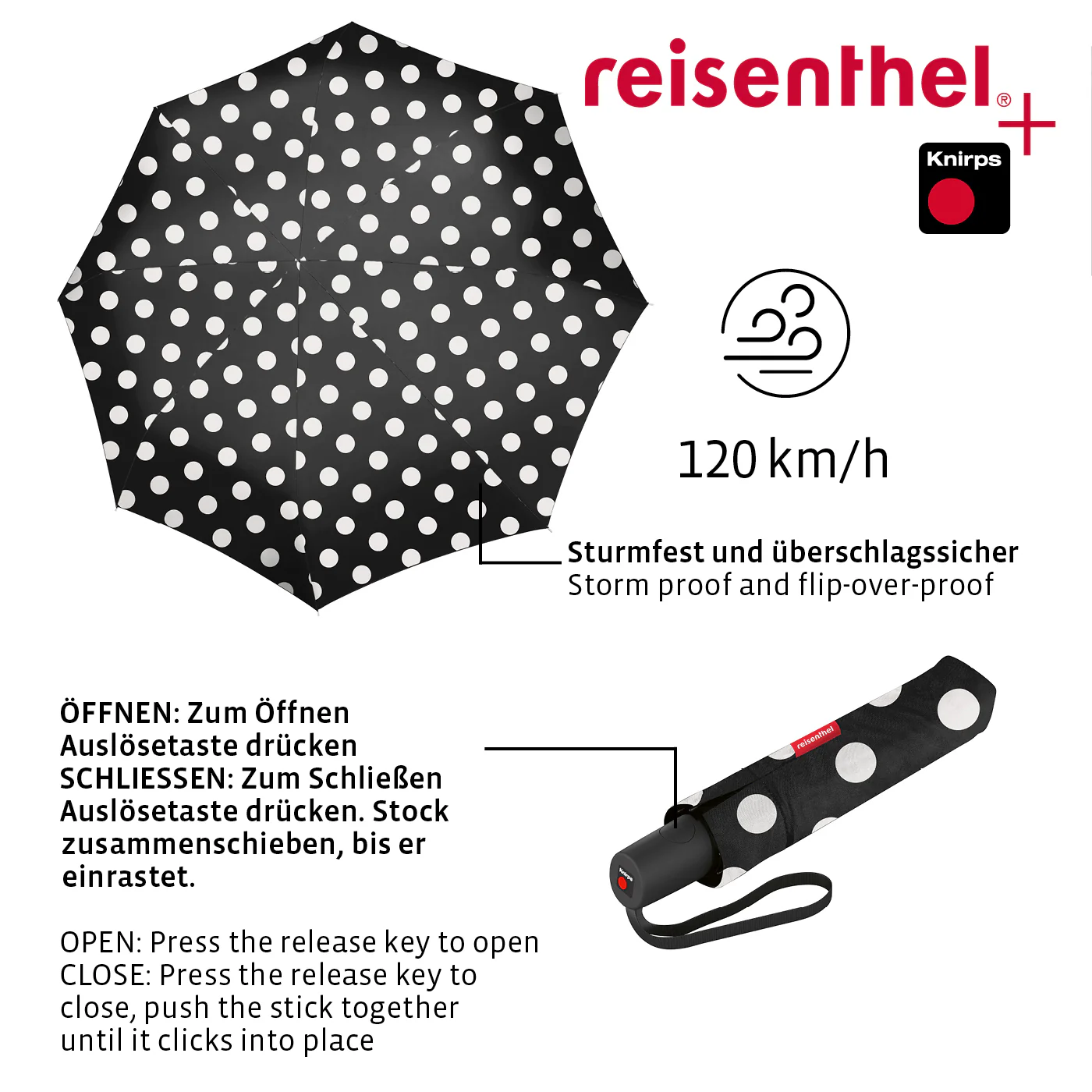 umbrella pocket duomatic dots white - Image 6